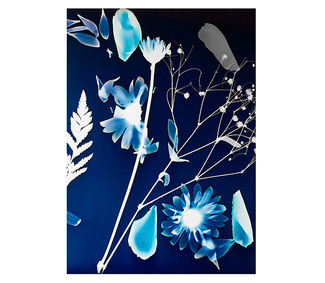 Cuadro Lona Flores Azul 4 x 100 x 140 cm